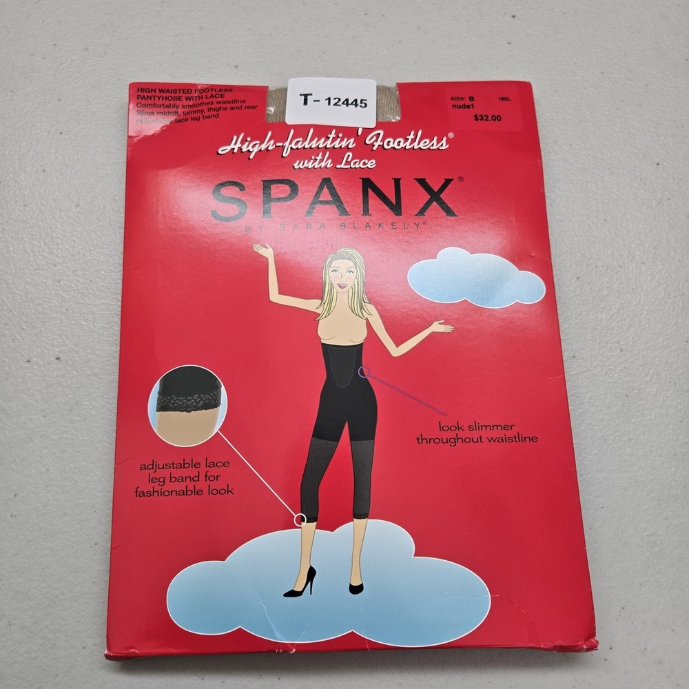 Spanx Women Girdle B Nude High Falutin' Footless With Lace